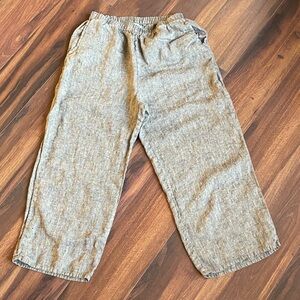 Flax 100% Linen Straight Wide Leg Pants with Pockets